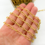 Load image into Gallery viewer, Gold Plated Matt 925 Sterling Silver Paperclip ChainS