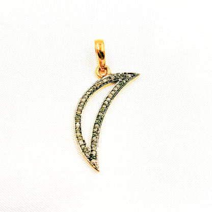 DC122. Diamond Sterling Silver Moon Pendant