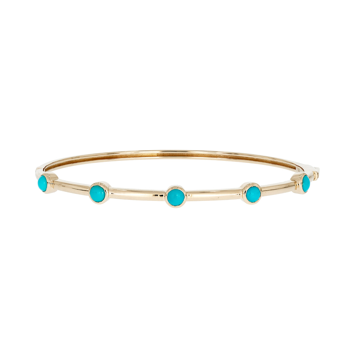 BNZ68414. 14K Solid Yellow Gold and Gemstone Bangle