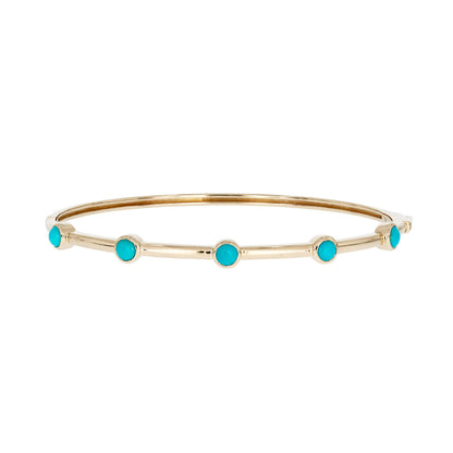 BNZ68414. 14K Solid Yellow Gold and Gemstone Bangle