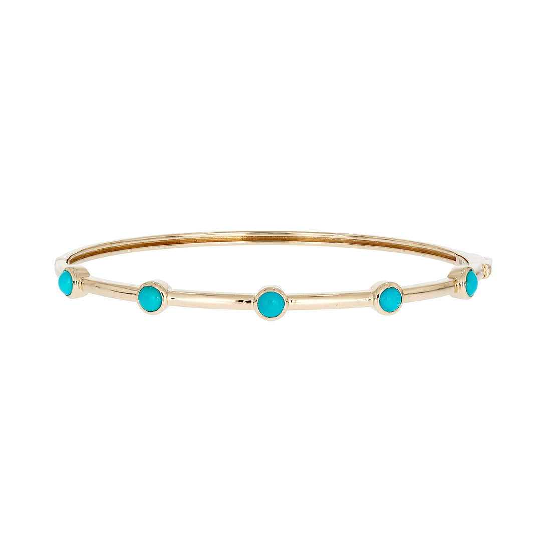 BNZ68414. 14K Solid Yellow Gold and Gemstone Bangle