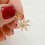 Load image into Gallery viewer, DC546. Pave Diamond &amp; 925 Sterling Silver Gold Plated and Rose Gold Plated Flower Charm.
