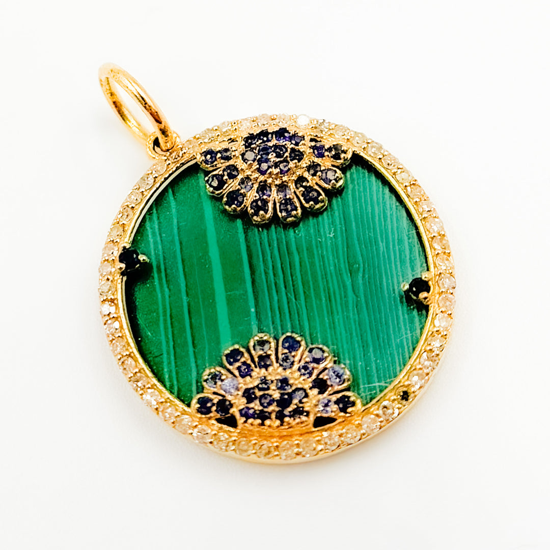 KG157. 14K Gold Flowers Pendant