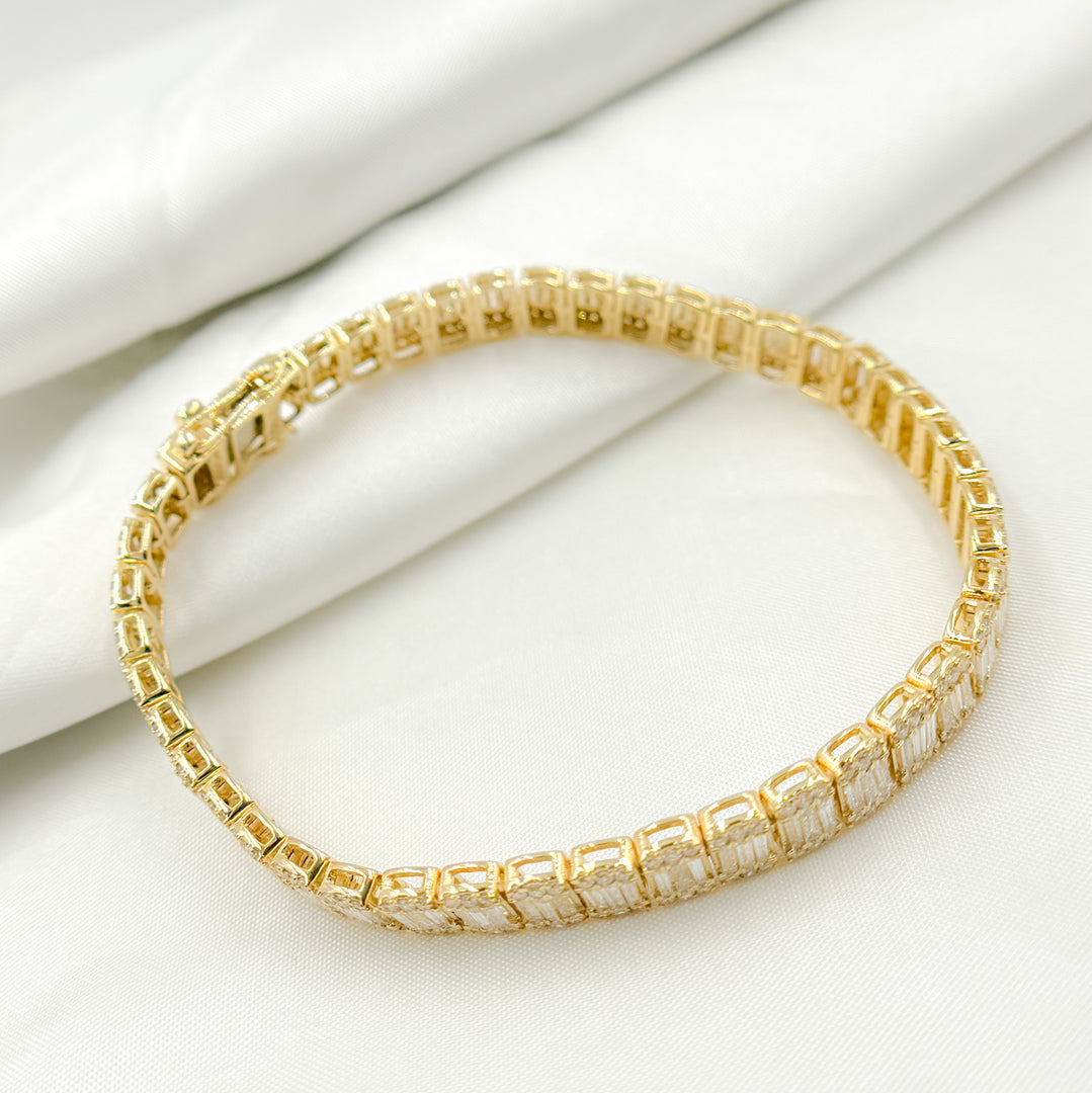 14k Solid Gold Diamond Tennis Bracelet. BFT60553