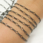 Load image into Gallery viewer, Black Rhodium 925 Sterling Silver Long and Short Link Chain. V238BR
