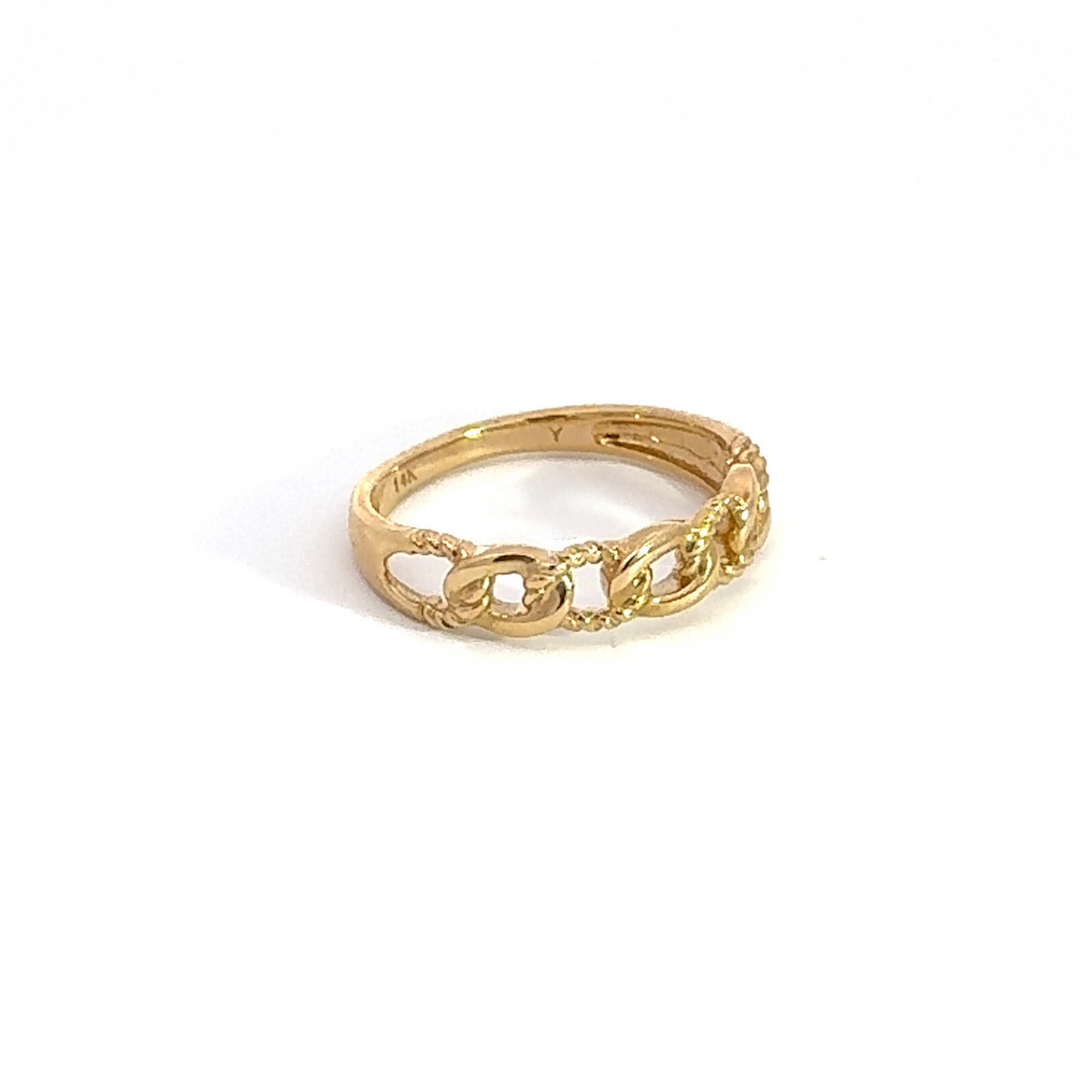 14k Solid Gold Chain Ring. RAZ01182