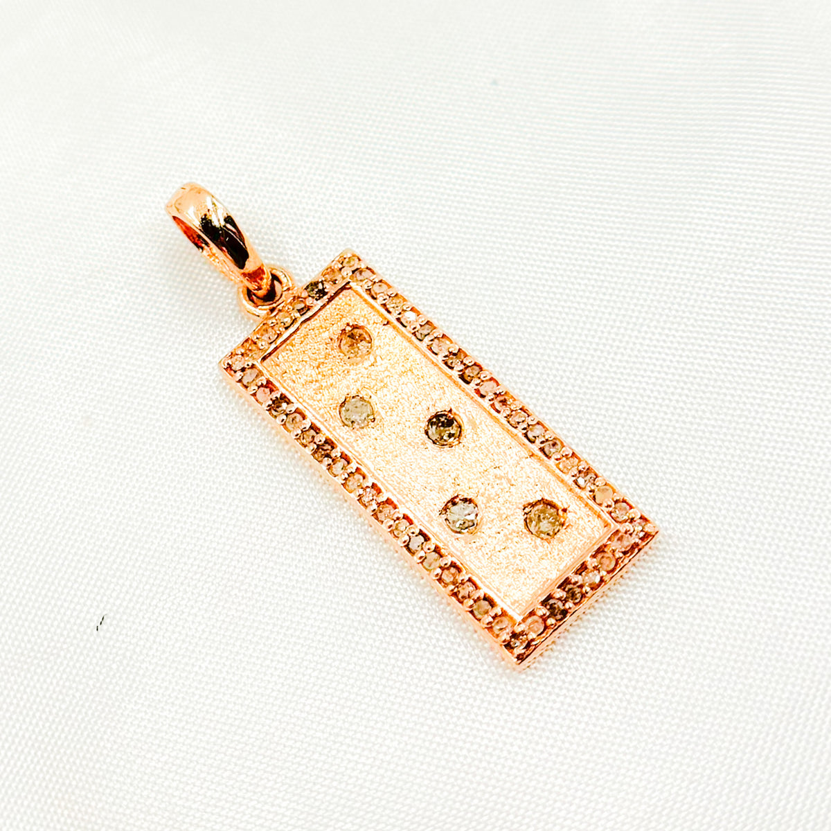 Diamond & Sterling Silver Rectangle Pendant