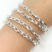 Z102SS. Sterling Silver Diamond Cut Oval Link Chain