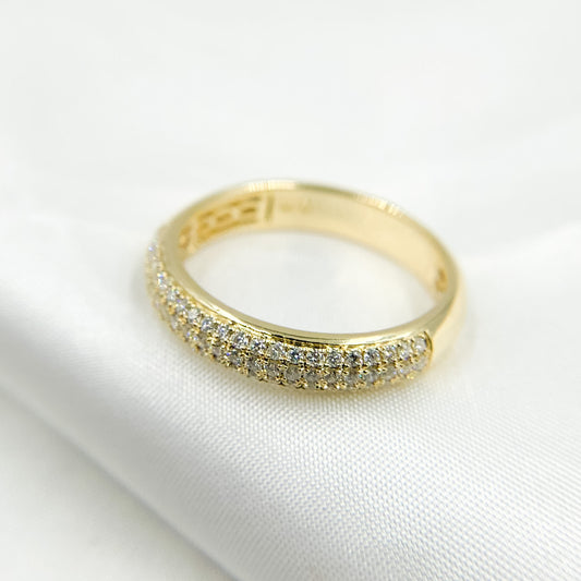 14K Solid Gold Diamond Band Ring.