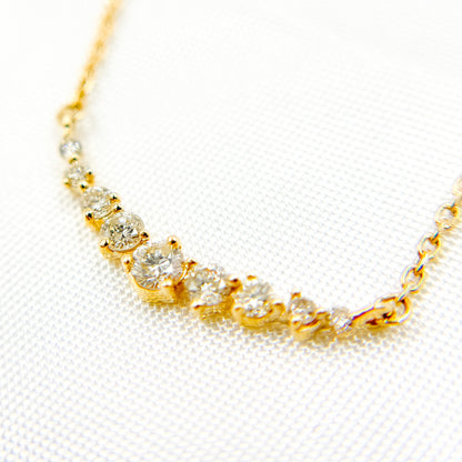 NFD71427. 14K Solid Gold Diamond Necklace