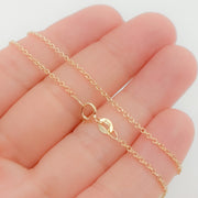 14K Solid Yellow Gold Cable Necklace