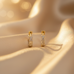 Load image into Gallery viewer, EHD57452. 14k Solid Gold Diamond Huggie Earrings