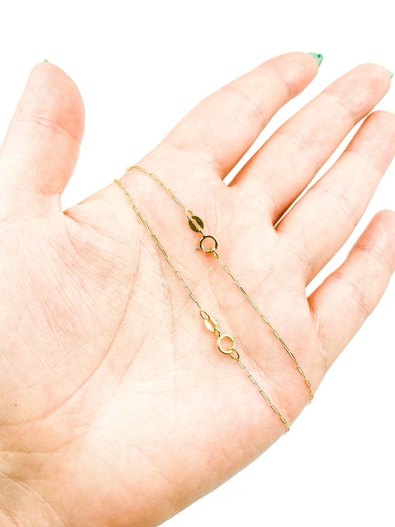 14k Solid Gold Paperclip Chain. 027FVBFVT5