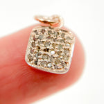 Load image into Gallery viewer, DC243. Diamond Sterling Silver Square Charm
