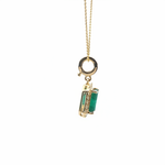 Load image into Gallery viewer, CMC00365EM7X5. 14K Solid Gold Rectangular-Shaped Emerald and Diamond Charm
