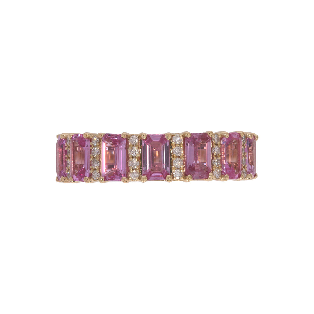 CR97262PS5X3. 14K SolId Gold Diamond & Pink Sapphire Ring