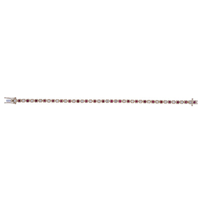 BFK60977RU. 14K Solid Gold Diamond and Ruby Bracelet