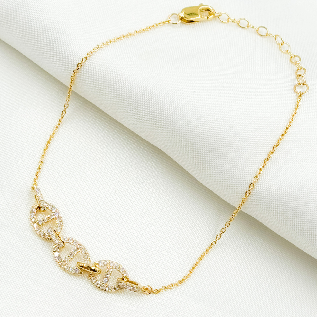 BFF60701. 14k Solid Gold Diamond Bracelet