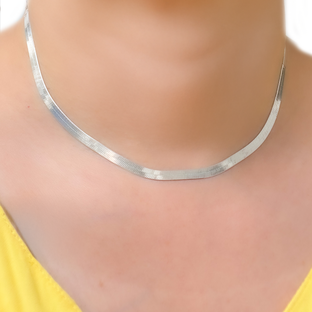 Shop Now Sterling Silver 4.3mm Herringbone Necklace