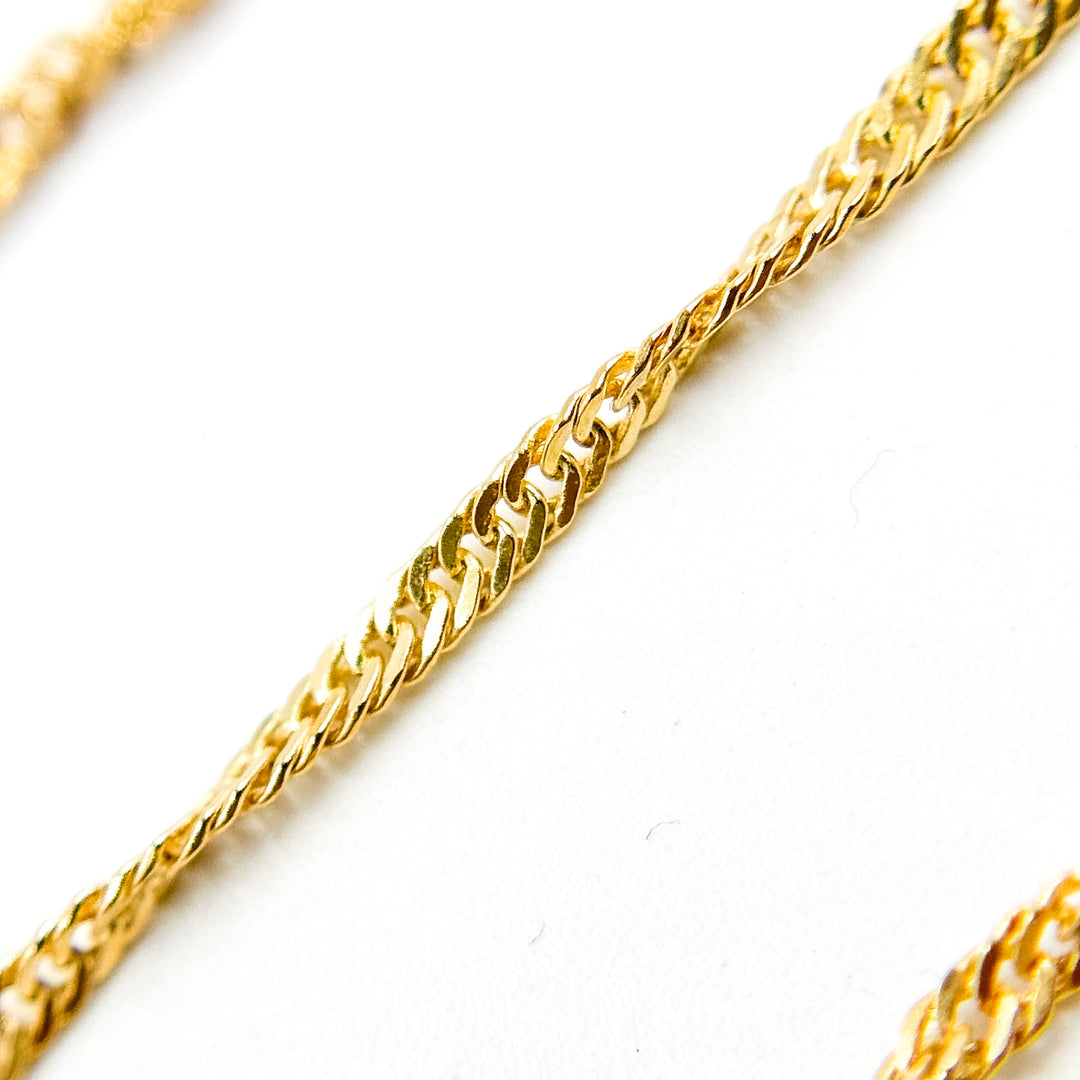 V316GF. 14K Gold Filled Twisted Singapore Unfinished Chain