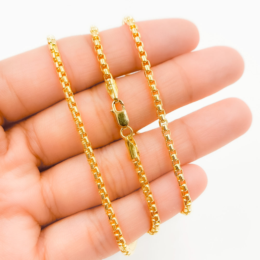 135KV0934000. 14k Solid Yellow Gold Venetian Box Link Chain