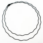 Load image into Gallery viewer, SOW130BR. Black Rhodium Sterling Silver Snake Omega Necklace
