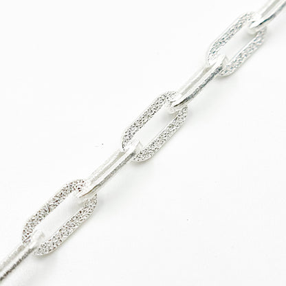 Silver Matt Flat Paperclip Chain