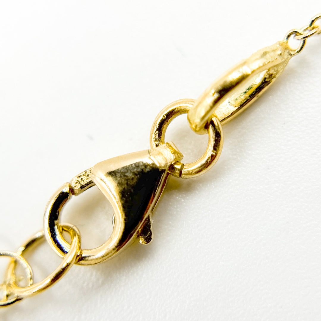 NKSET611. 14k Solid Yellow Gold Bars Link Necklace