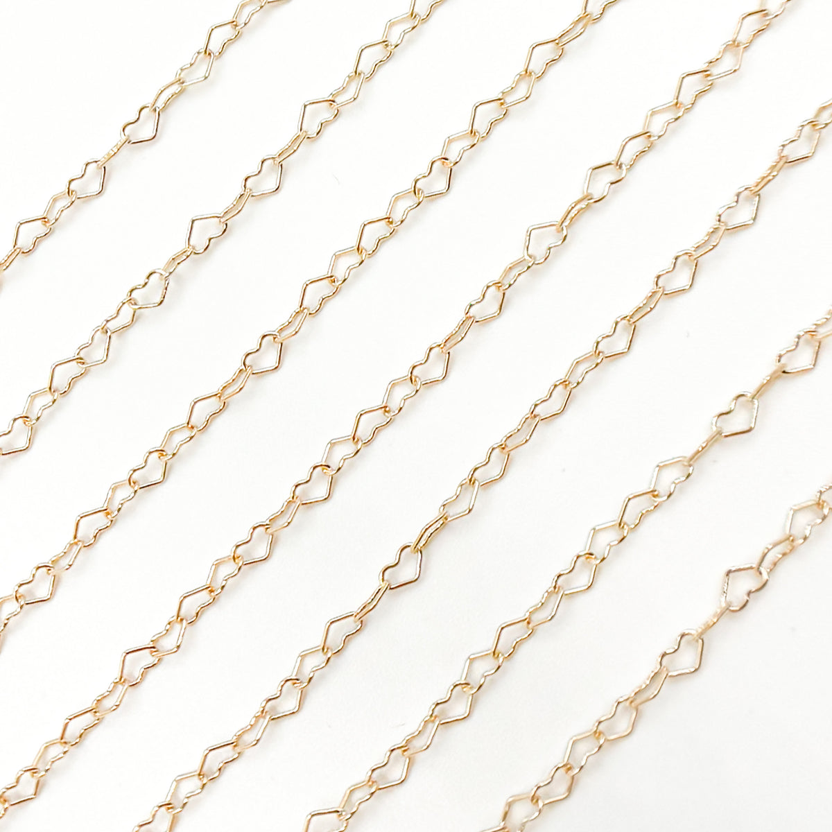 Yellow Solid Gold Heart Link Chain