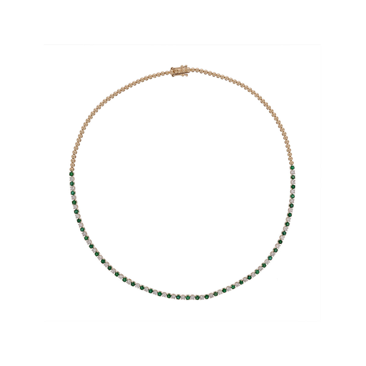 NFQ72599. 14K Solid Gold Diamond and Gemstone Fancy Necklace