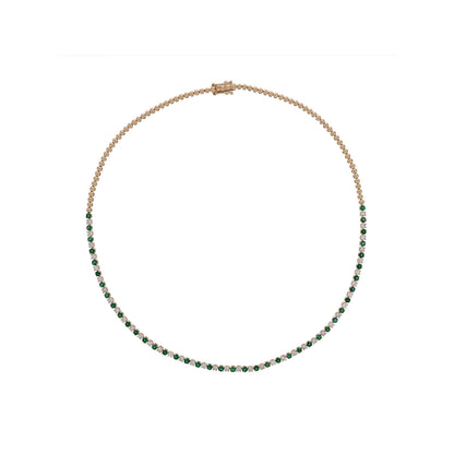 NFQ72599. 14K Solid Gold Diamond and Gemstone Fancy Necklace