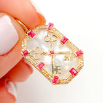 Load image into Gallery viewer, Gold Keys Rectangle Pendant
