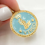 Load image into Gallery viewer, DP619A. Diamond Sterling Silver Virgo Zodiac Enamel Pendant
