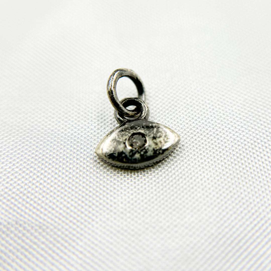 DC027. Diamond & Sterling Silver Evil Eye Charm