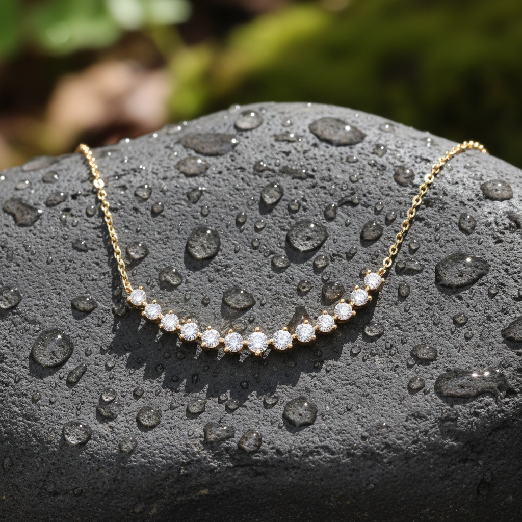 NFI72822. 14K Solid Gold Diamond Necklace
