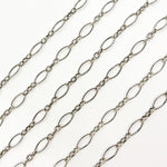 Load image into Gallery viewer, 738TWOX. Oxidized Sterling Silver Hammered Oval and Smooth Round Links Chain
