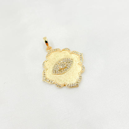 DP297. Diamond Silver Eye Flower Pendant