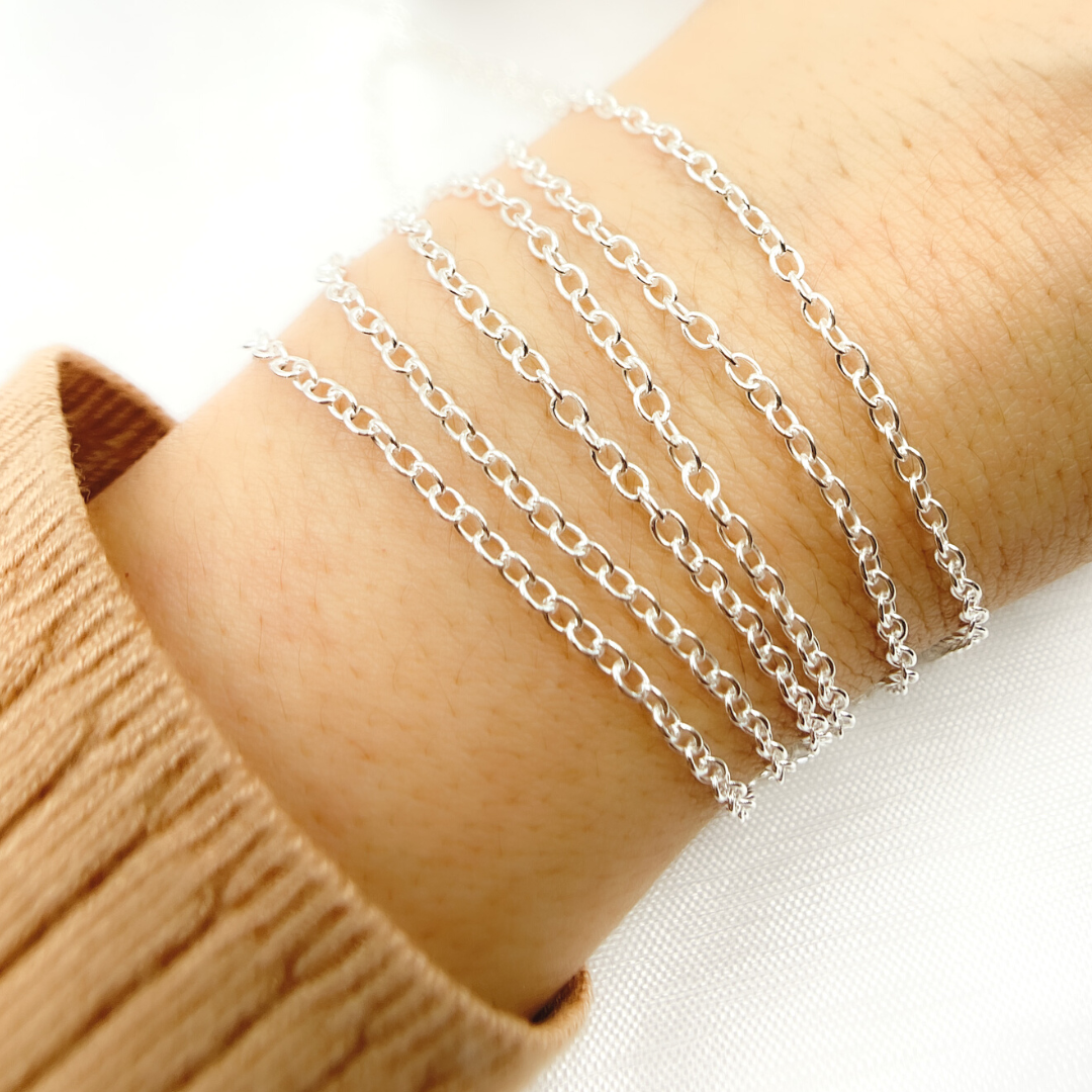 925 Sterling Silver Smooth Oval Link Chain. V196SS