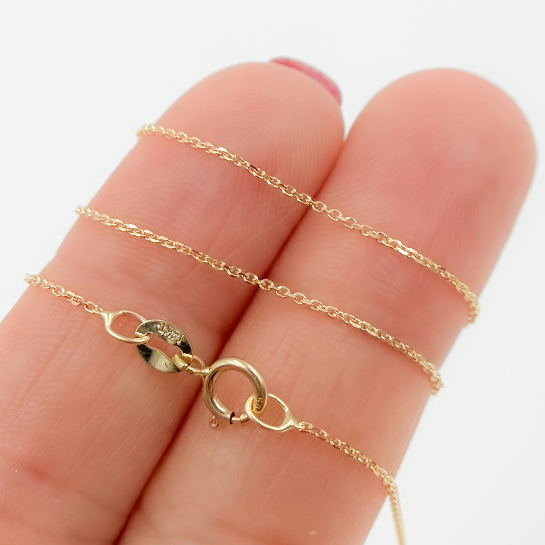 025R01T5. 14K Solid Yellow Gold Cable Chain