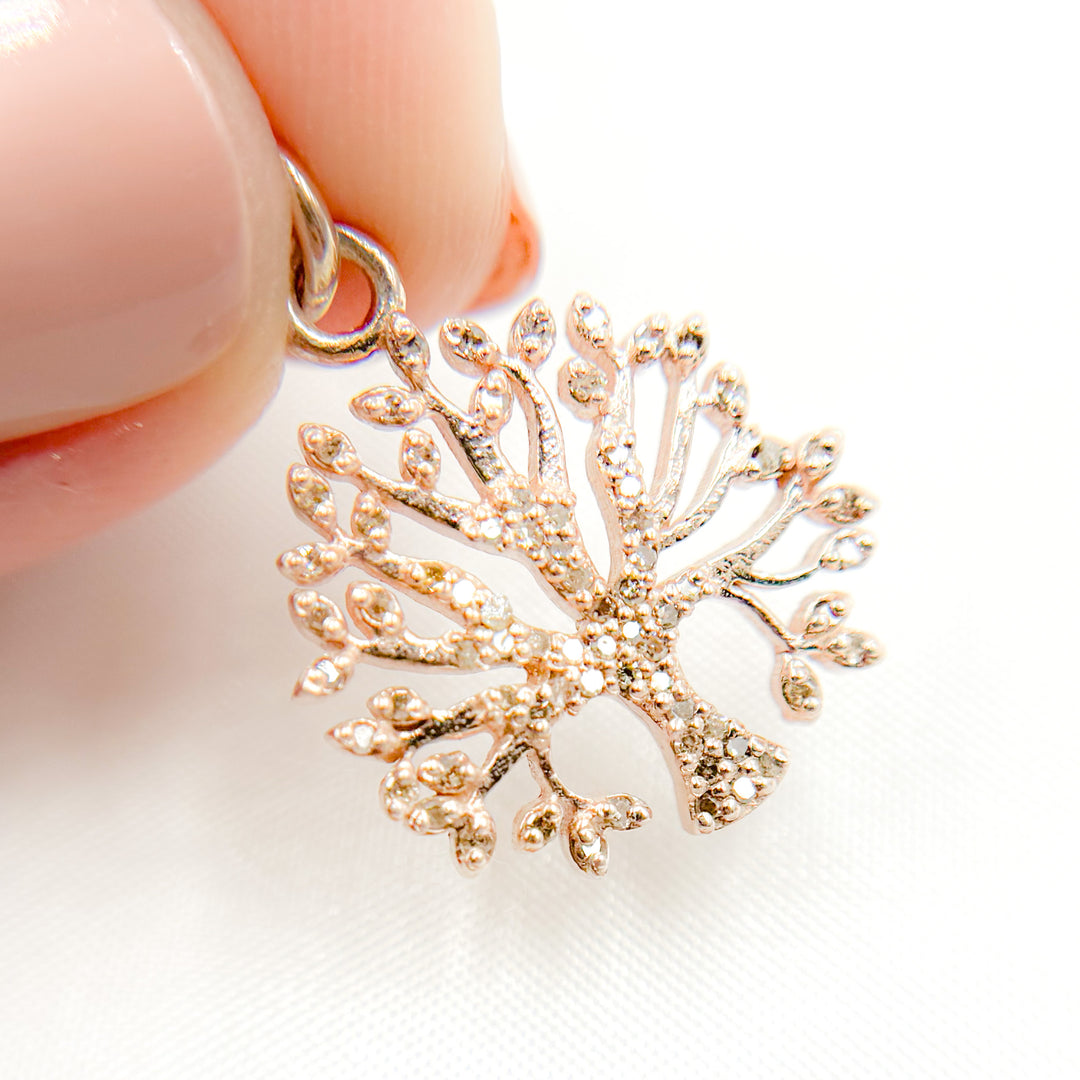 DC451. Diamond Sterling Silver Tree Pendant