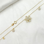 Load image into Gallery viewer, 14K Solid Gold Diamond Dangle Flower Necklace. NT404137
