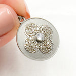 Load image into Gallery viewer, DP383. Diamond Sterling Silver Round Flower Pendant with Gemstone
