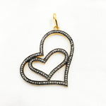 Load image into Gallery viewer, DP171. Diamond Sterling Silver Double Heart Pendant
