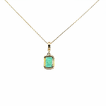 Load image into Gallery viewer, CMZ00366EM7X5. 14K Solid Gold Rectangular-Shaped Emerald Charm
