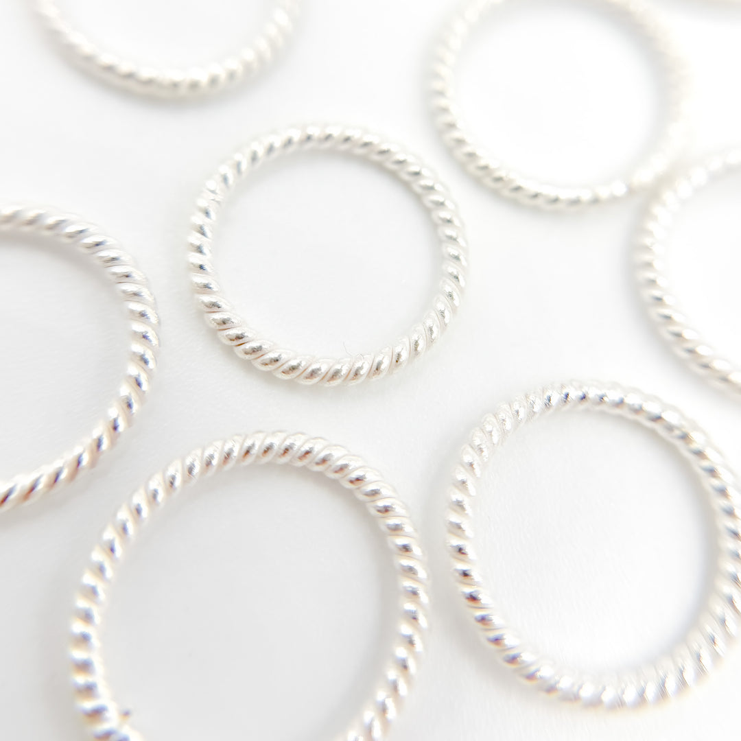 5004491CT. 12MM 20.5 Gauge White Twisted Close Jump Ring