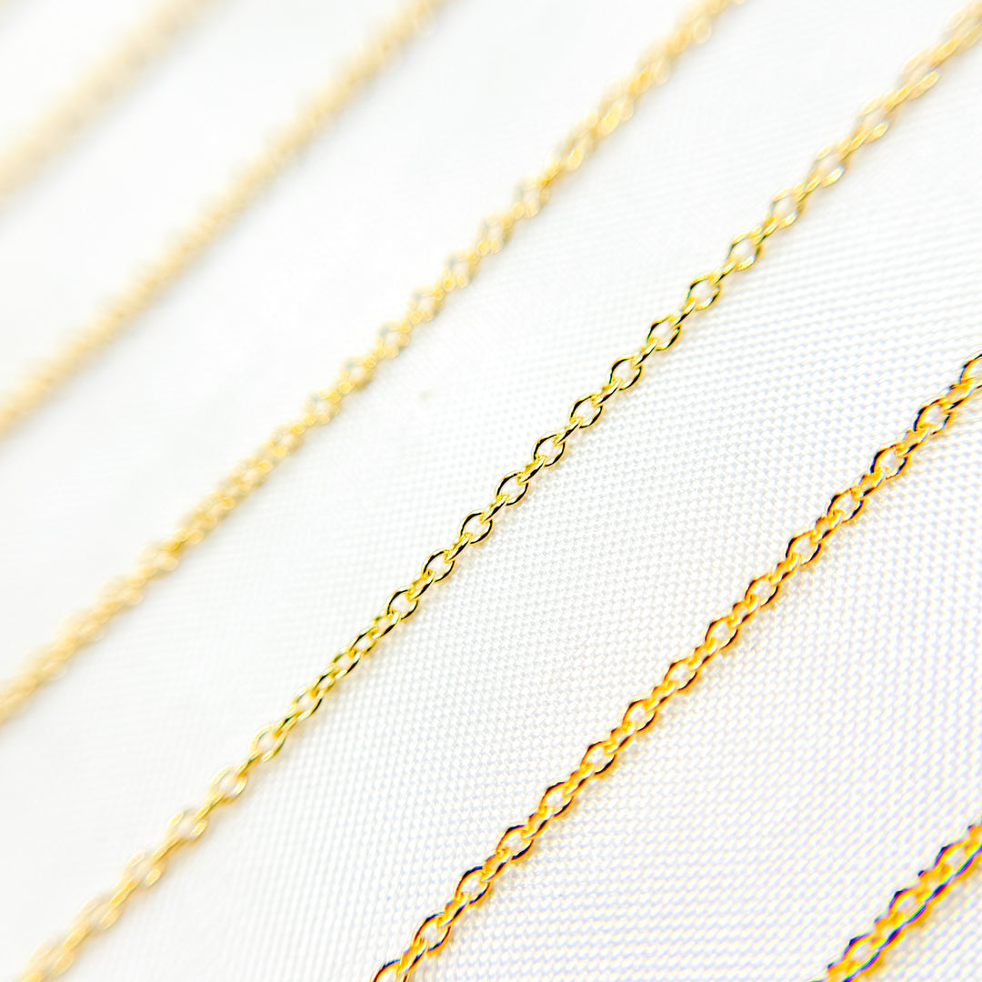 030R28LGbyFt. 14K Solid Gold Cable Chain