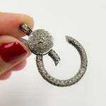 Load image into Gallery viewer, DC703. Diamond Sterling Silver Round Trigger Clasp
