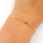 Load image into Gallery viewer, 050FVACLL3 Bracelet. 14k Solid Gold Flat Paperclip Bracelet
