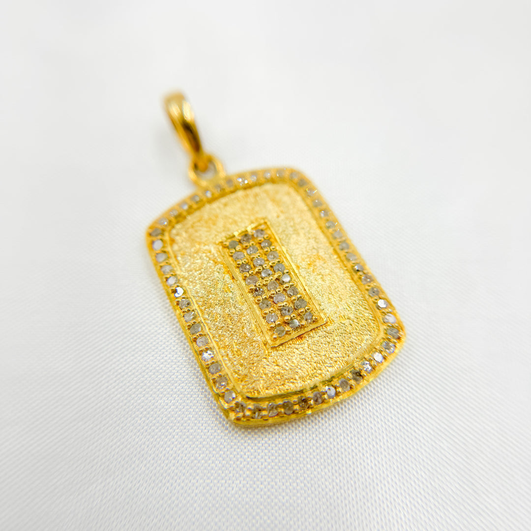 DP148. Diamond & Sterling Silver Rectangle Pendant