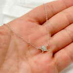 Load image into Gallery viewer, 14K Solid Gold Diamond Star Shape Necklace. NFC71521
